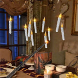 Halloween Floating Candles Remote Control Flickering LED Hanging Plastic White - Image 2