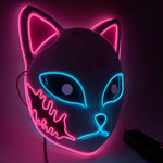 Halloween Fox Mask Kitsune With Japanese Demon Design Integrated EL Wire And Comfortable Elastic Head Strap - Image 10