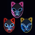 Halloween Fox Mask Kitsune With Japanese Demon Design Integrated EL Wire And Comfortable Elastic Head Strap - Image 4