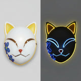 Halloween Fox Mask Kitsune With Japanese Demon Design Integrated EL Wire And Comfortable Elastic Head Strap - Image 3