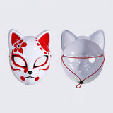 Halloween Fox Mask Kitsune With Japanese Demon Design Integrated EL Wire And Comfortable Elastic Head Strap - Image 8