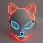 Halloween Fox Mask Kitsune With Japanese Demon Design Integrated EL Wire And Comfortable Elastic Head Strap - Image 9