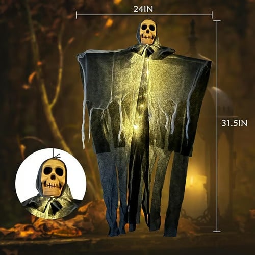 Halloween Ghost Lights Fabric Standing Figure Glowing Spooky Yard Decoration - Image 17