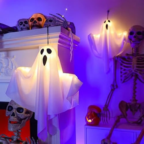 Halloween Ghost Lights Fabric Standing Figure Glowing Spooky Yard Decoration - Image 2