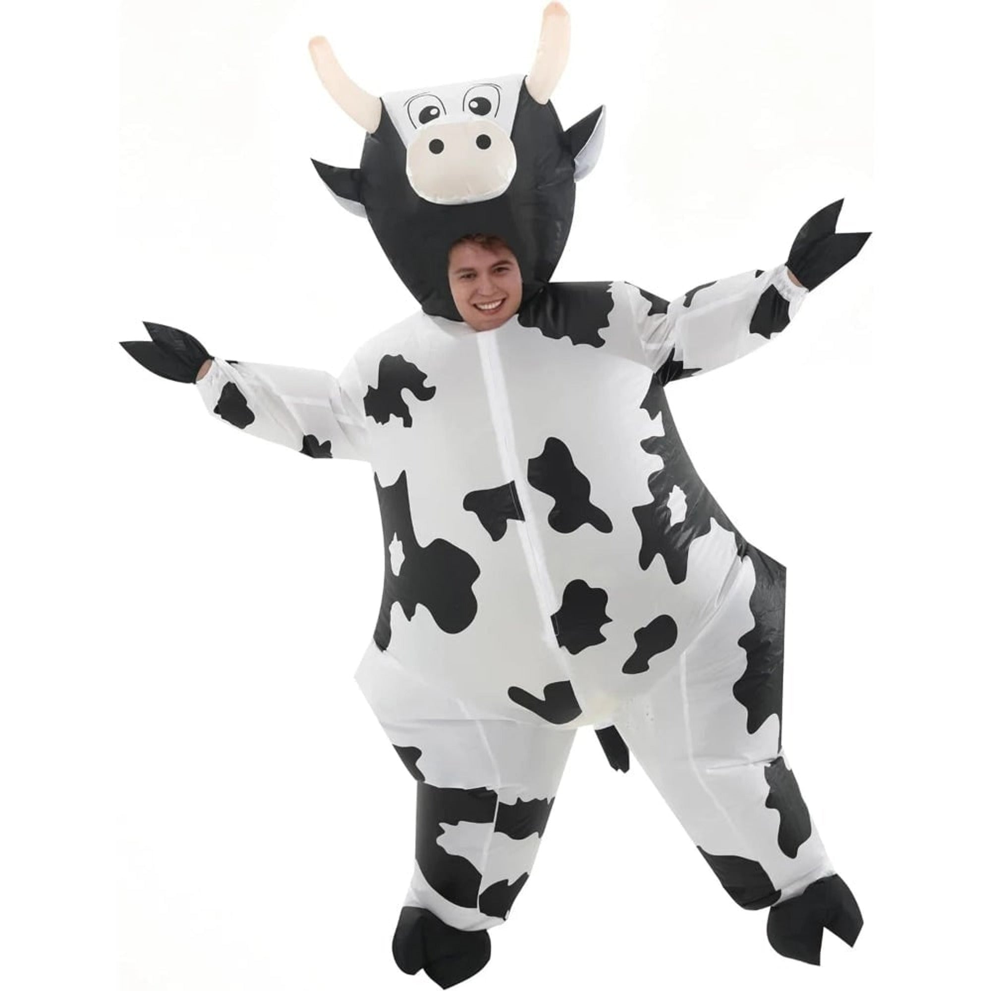 Halloween Inflatable Costume Cow With Animal Design And Comfortable Lightweight Full-Body Blower Fan - Image 2