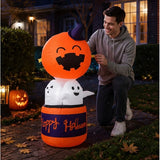 Halloween Inflatable Pumpkin Balloon With LED Devil Hot Air Decoration For Indoor Outdoor Yard And Party Displays - Image 11