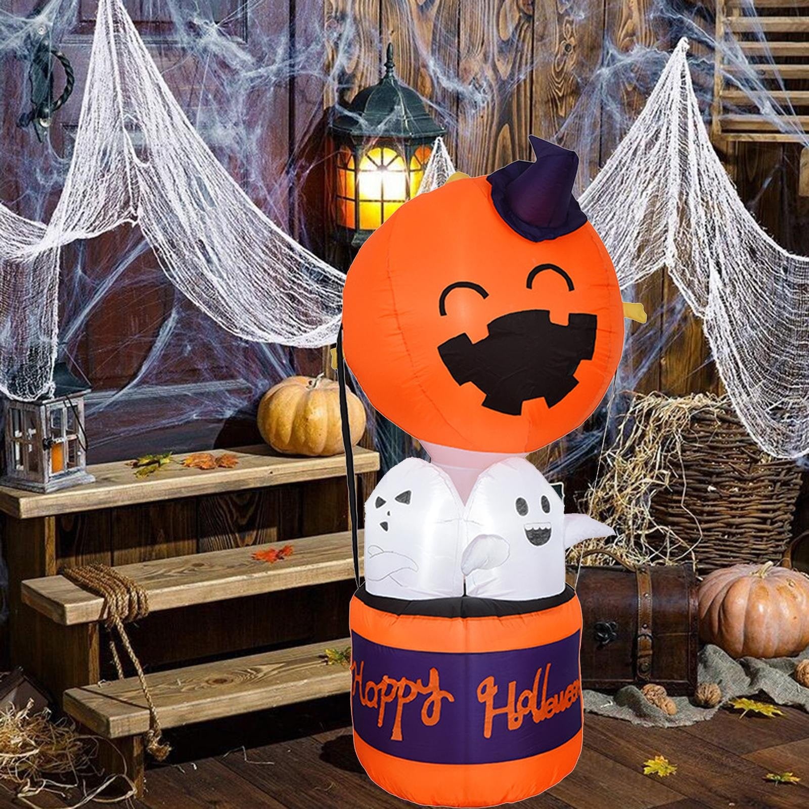 Halloween Inflatable Pumpkin Balloon With LED Devil Hot Air Decoration For Indoor Outdoor Yard And Party Displays - Image 3