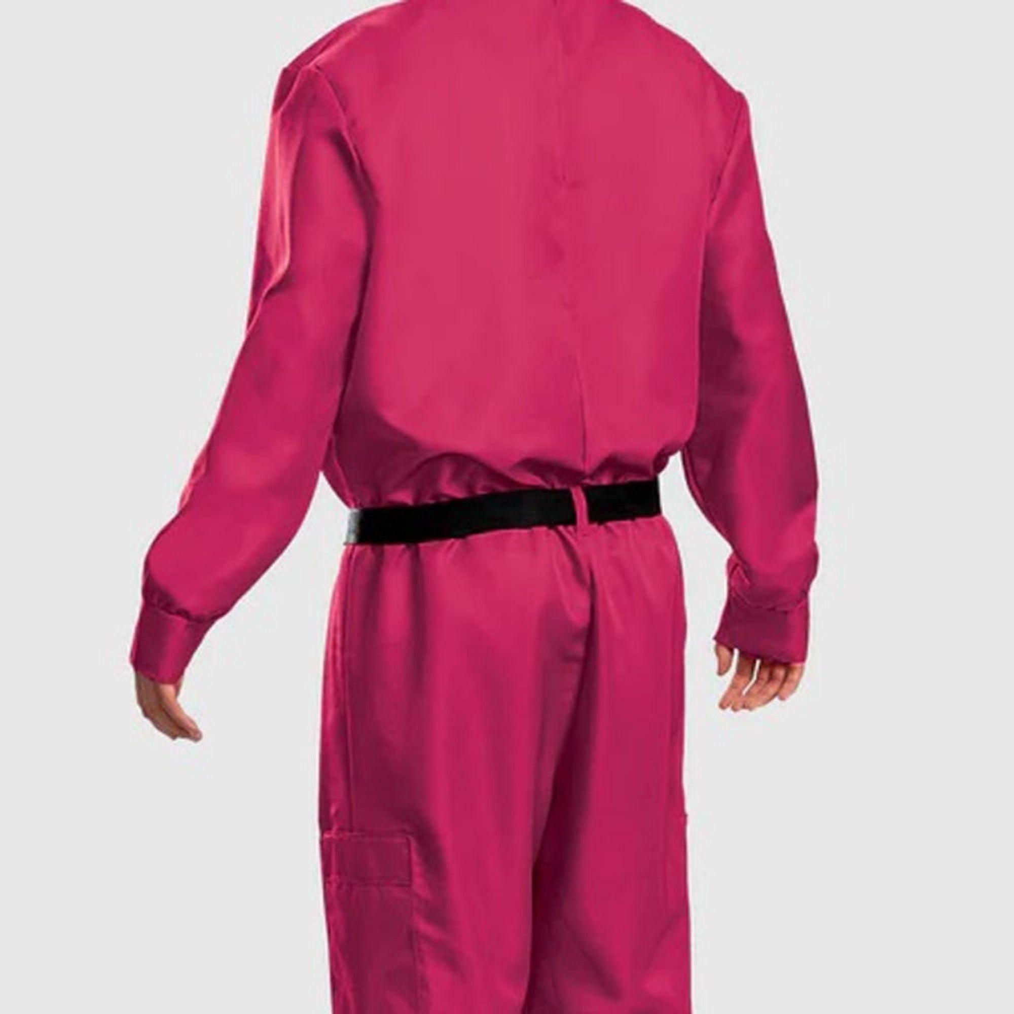 Halloween Jumpsuit Costume Pink Hooded With Black Belt For Party Complete Outfit In One - Image 6