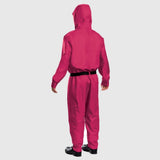 Halloween Jumpsuit Costume Pink Hooded With Black Belt For Party Complete Outfit In One - Image 5