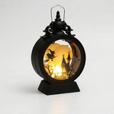 Halloween Lanterns & Candlelight Battery Powered LED Lantern With Halloween Silhouettes And Gothic Frame Light Up Your Halloween - Image 4