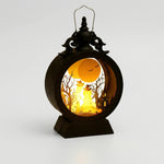 Halloween Lanterns & Candlelight Battery Powered LED Lantern With Halloween Silhouettes And Gothic Frame Light Up Your Halloween - Image 5