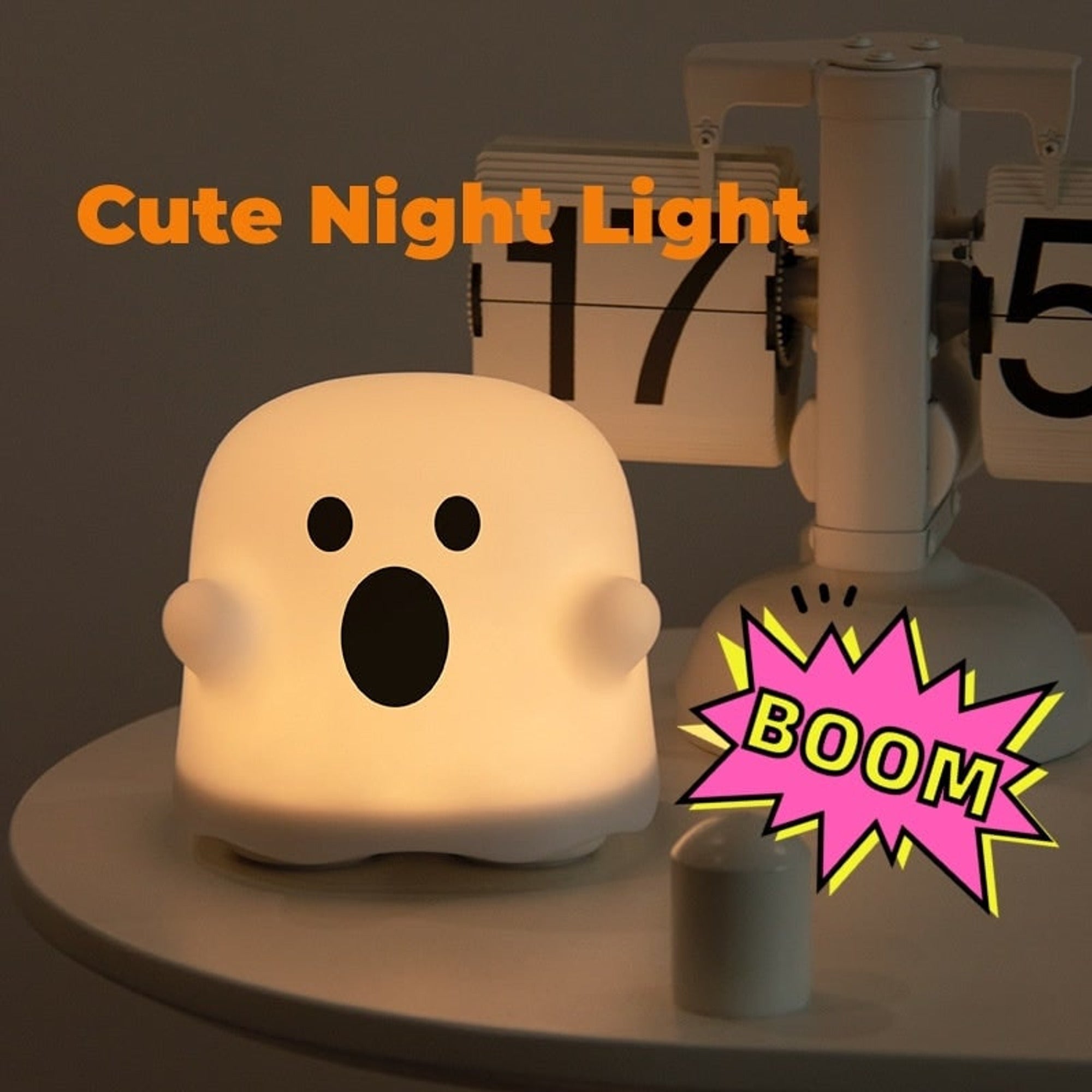 Halloween Lanterns & Candlelight Ghost Silicone Night Light Touch Sensor Warm Bedside - Image 2