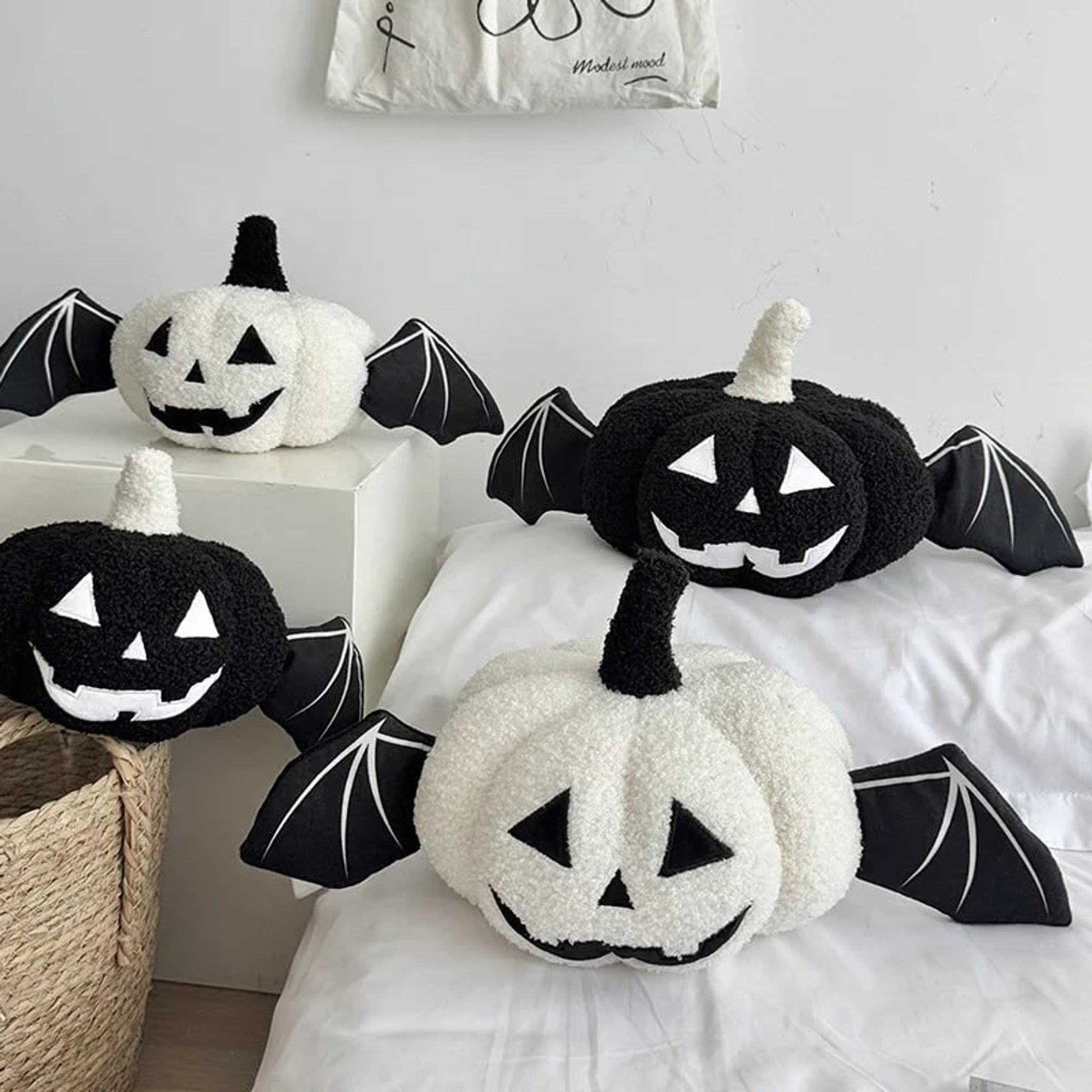 Halloween Lanterns & Candlelight Halloween Pumpkin Pillow With Jack O Lantern Design Plush Fleece Decorative Cushion - Image 2
