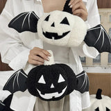 Halloween Lanterns & Candlelight Halloween Pumpkin Pillow With Jack O Lantern Design Plush Fleece Decorative Cushion - Image 3
