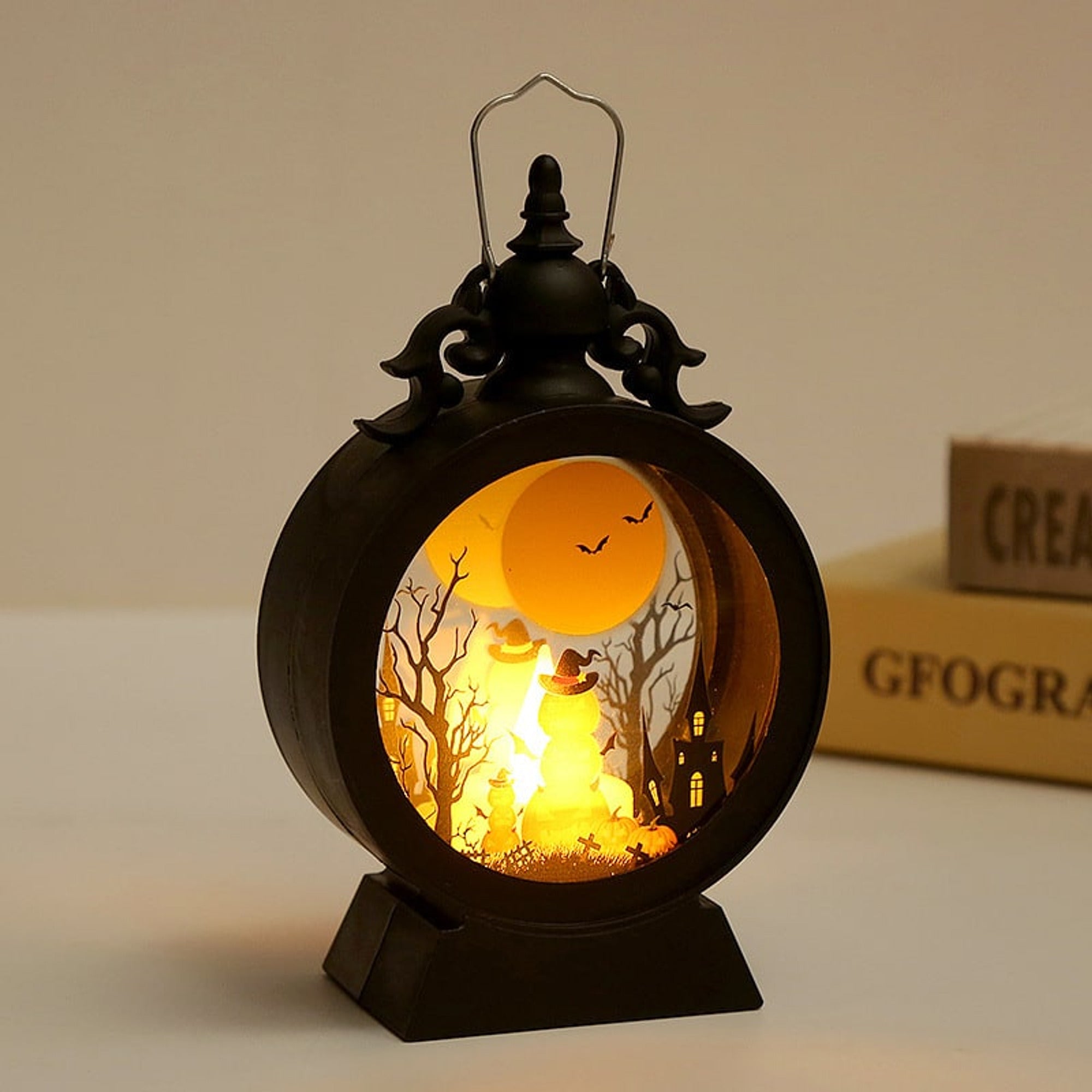 Retro Candle Portable Halloween Lanterns - Pumpkin Style