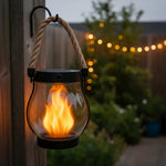 Solar Halloween Lanterns Outdoor With Realistic Flame Effect - Single Lantern