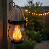 Solar Halloween Lanterns Outdoor With Realistic Flame Effect - Single Lantern