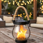 Solar Halloween Lanterns Outdoor With Realistic Flame Effect - Patio View