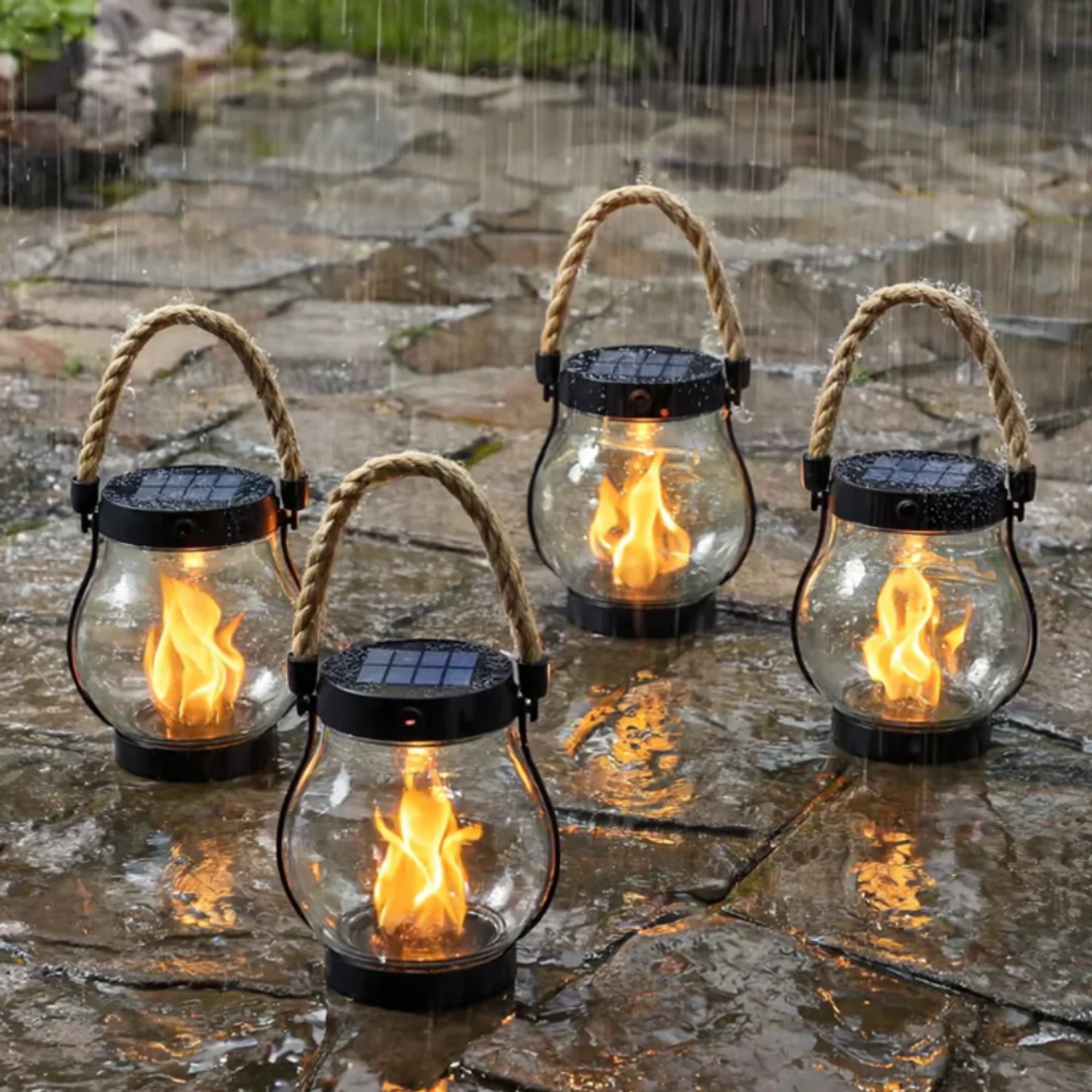 Halloween Lanterns & Candlelight Solar Powered Outdoor Lantern With Realistic Flame Effect For Halloween Decoration - Image 2