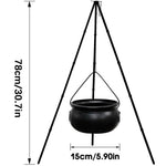 Halloween Lanterns & Candlelight Witches Cauldron Tripod With Green LED String Light Outdoor Decorative Centerpiece And Candy Bowl - Image 6