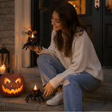 Halloween LED Candle Flameless Bronze Skull Hand Night Light Decoration - Image 11