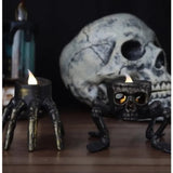 Halloween LED Candle Flameless Bronze Skull Hand Night Light Decoration - Image 2
