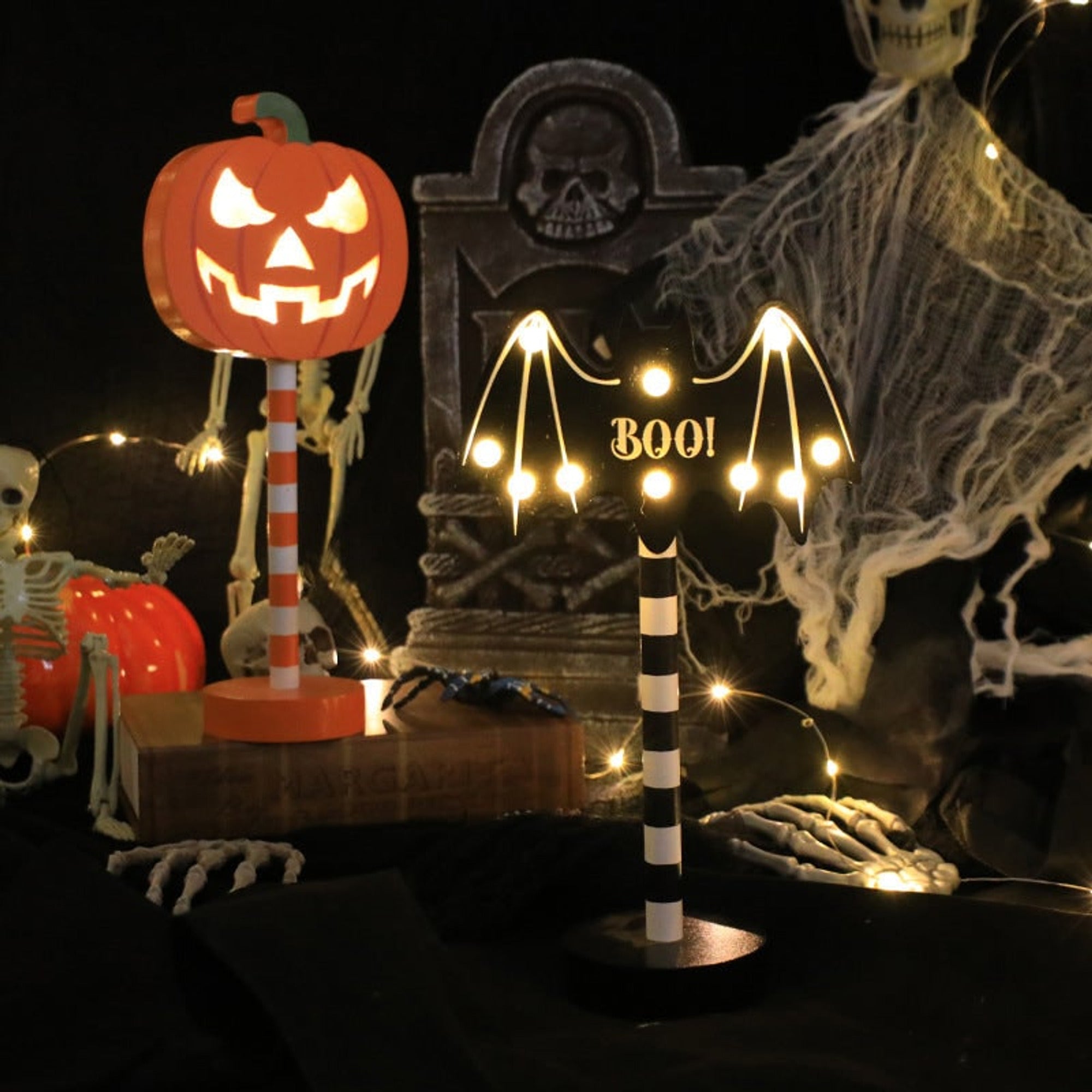 Halloween LED Lights Decorations Ghost Pumpkin Table Decor Party Themed - Image 4