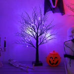 Halloween LED Tree Black Branches Purple Lights Spooky Table Decoration - Image 1