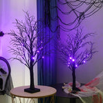 Halloween LED Tree Black Branches Purple Lights Spooky Table Decoration - Image 4
