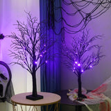 Halloween LED Tree Black Branches Purple Lights Spooky Table Decoration - Image 4