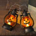 Halloween Light Battery-Operated Halloween Lantern Light With LED Glow Haunted House Candle Lamp Design And Softly Glowing Face For Halloween Decor - Image 1