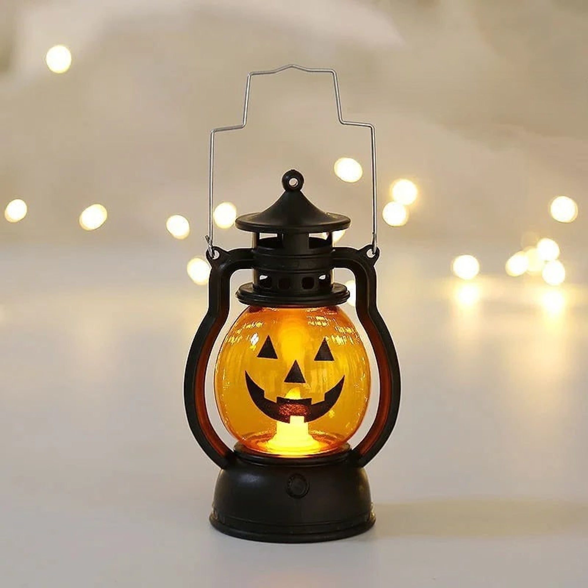 Halloween Light Battery-Operated Halloween Lantern Light With LED Glow Haunted House Candle Lamp Design And Softly Glowing Face For Halloween Decor - Image 5