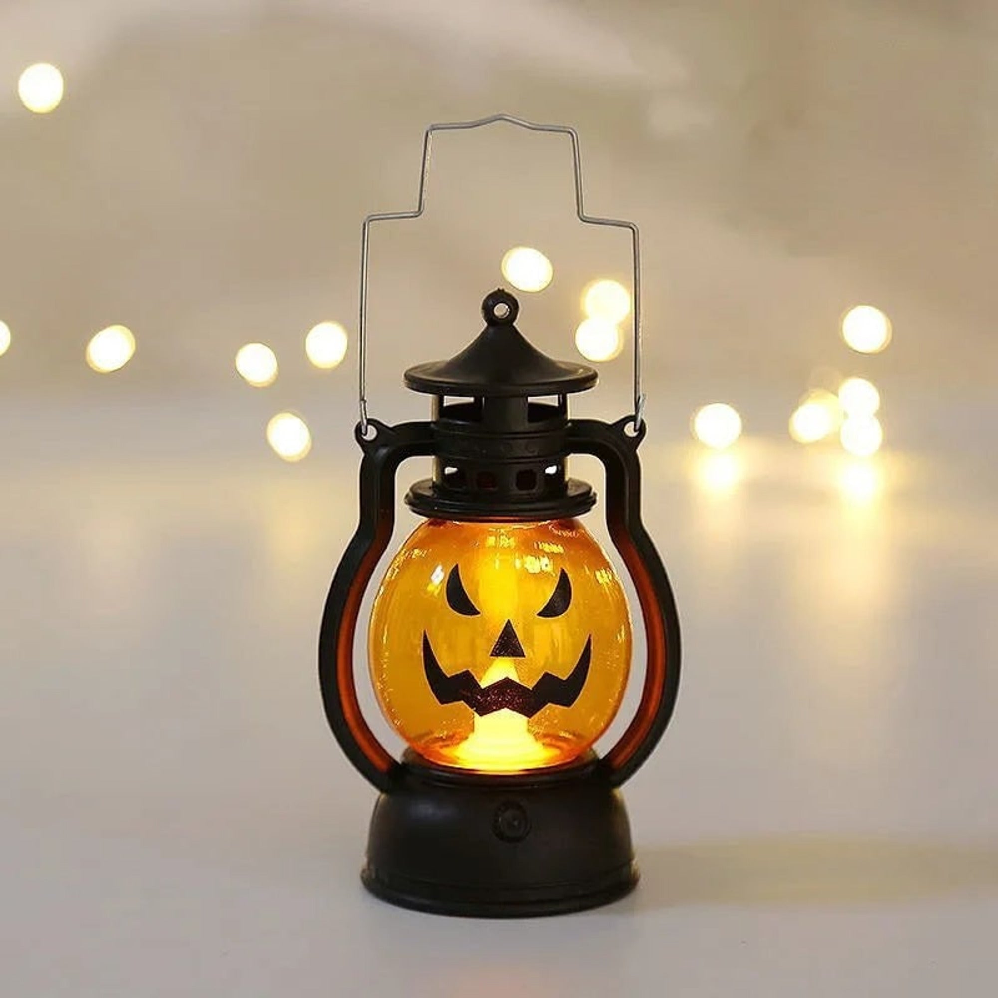 Halloween Light Battery-Operated Halloween Lantern Light With LED Glow Haunted House Candle Lamp Design And Softly Glowing Face For Halloween Decor - Image 6