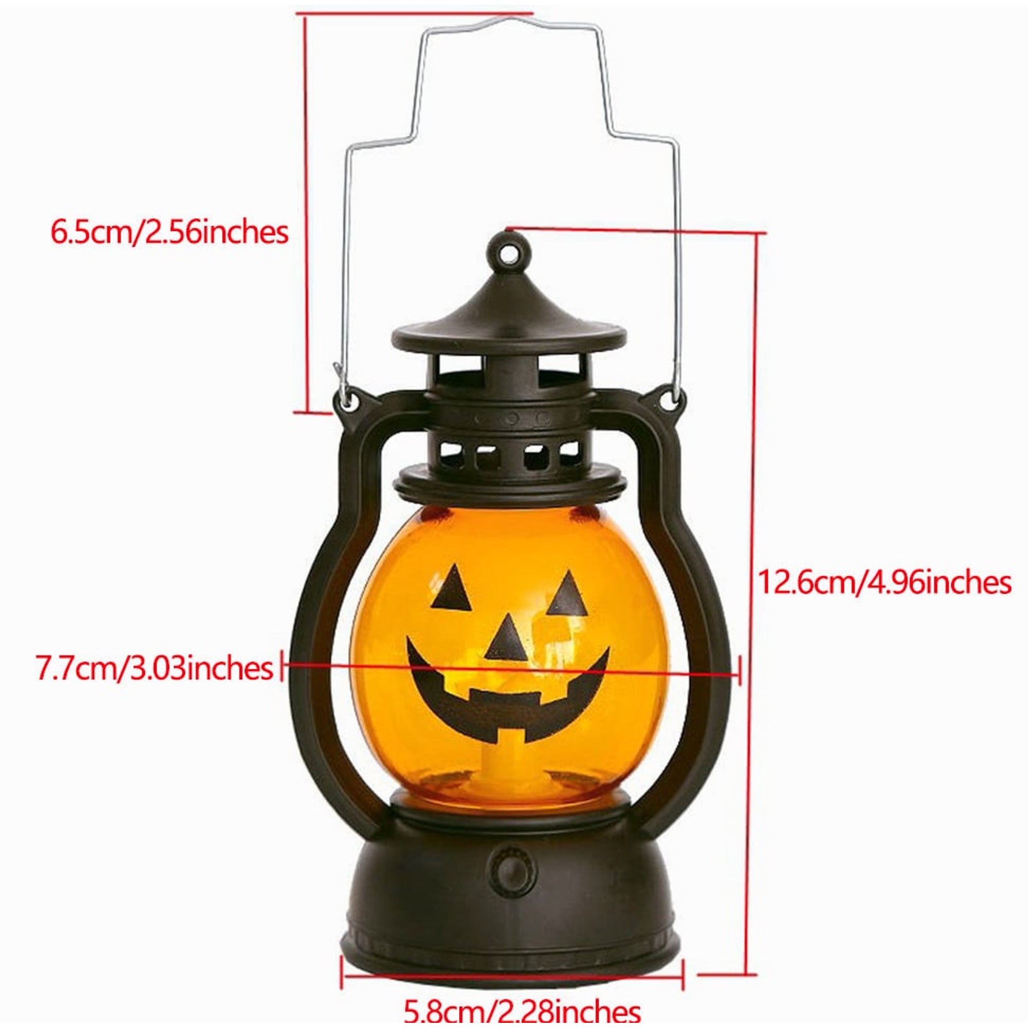 Halloween Light Battery-Operated Halloween Lantern Light With LED Glow Haunted House Candle Lamp Design And Softly Glowing Face For Halloween Decor - Image 7