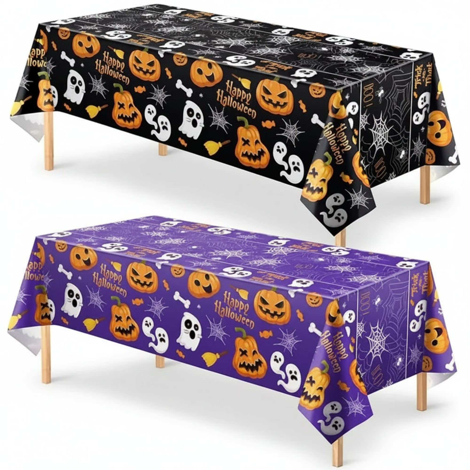 Halloween Party Decor Tablecloth With Spider Web Design - Image 5