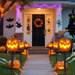 Halloween Pathway Lights Lighted Jack-O-Lantern Plastic Stake Outdoor Decor - Image 1