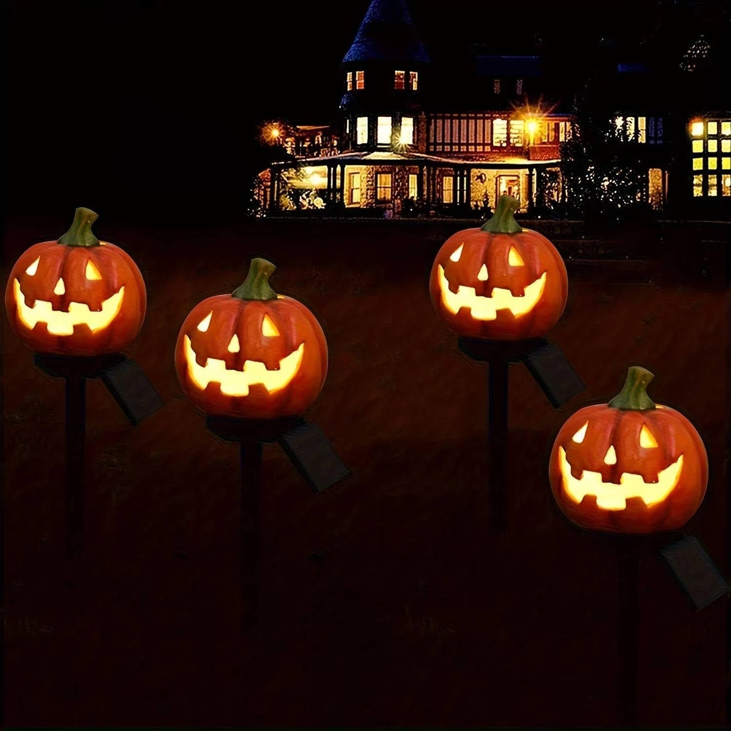 Halloween Pathway Lights Lighted Jack-O-Lantern Plastic Stake Outdoor Decor - Image 4