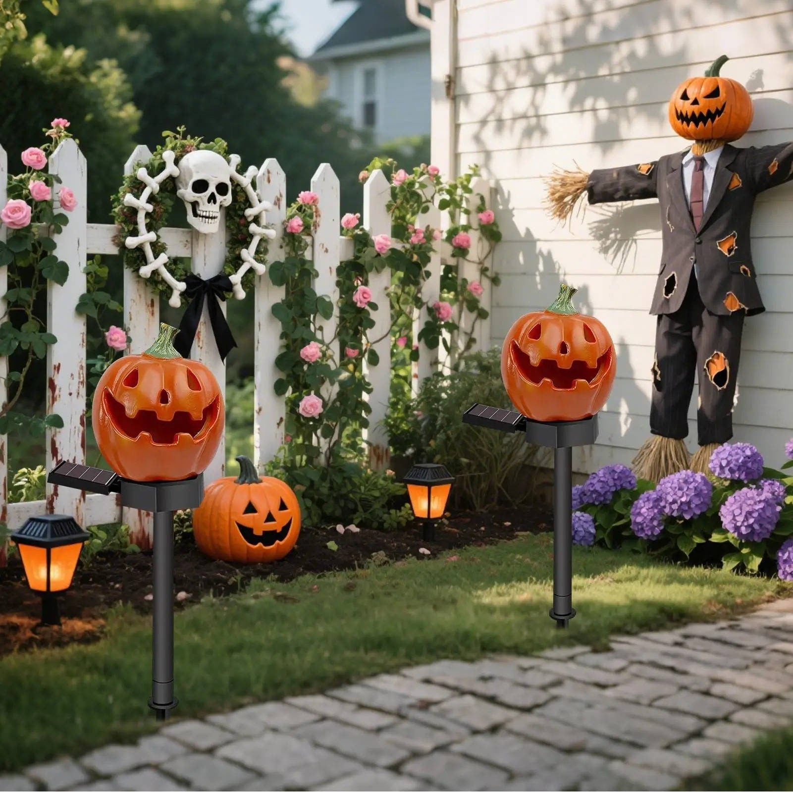 Halloween Pathway Lights Lighted Jack-O-Lantern Plastic Stake Outdoor Decor - Image 5