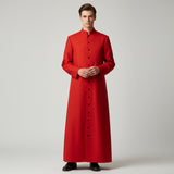 Halloween Priest Costume Robe With Button Front And Ankle-length Silhouette For Authentic Ecclesiastical Look - Image 1