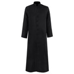 Halloween Priest Costume Robe With Button Front And Ankle-length Silhouette For Authentic Ecclesiastical Look - Image 4