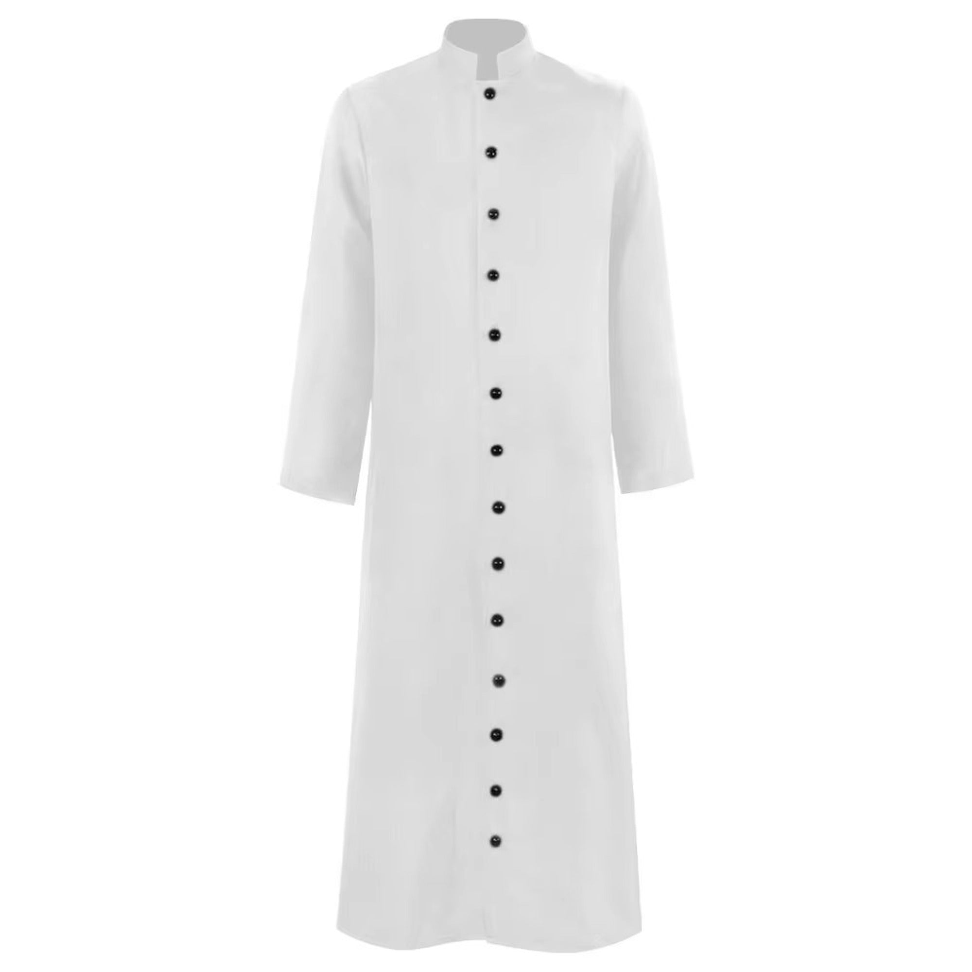 Halloween Priest Costume Robe With Button Front And Ankle-length Silhouette For Authentic Ecclesiastical Look - Image 2
