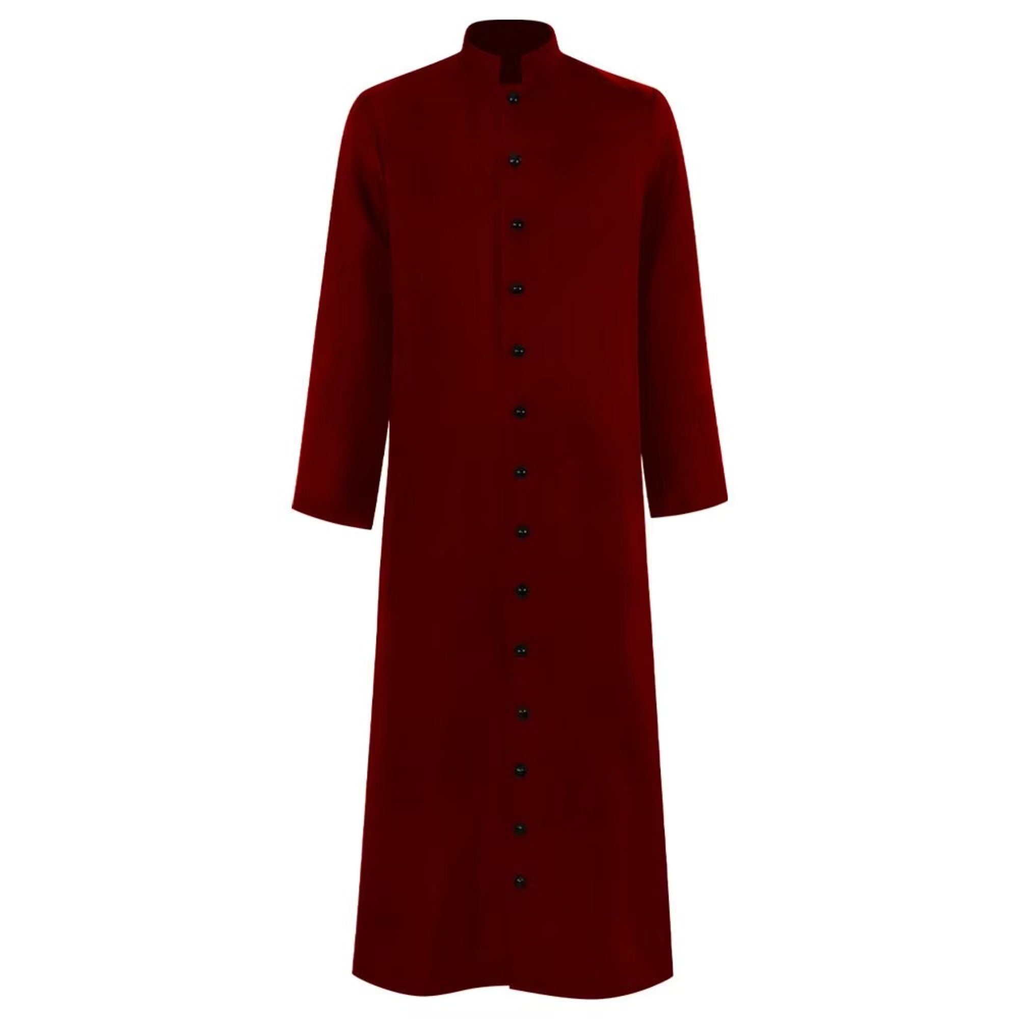Halloween Priest Costume Robe With Button Front And Ankle-length Silhouette For Authentic Ecclesiastical Look - Image 6
