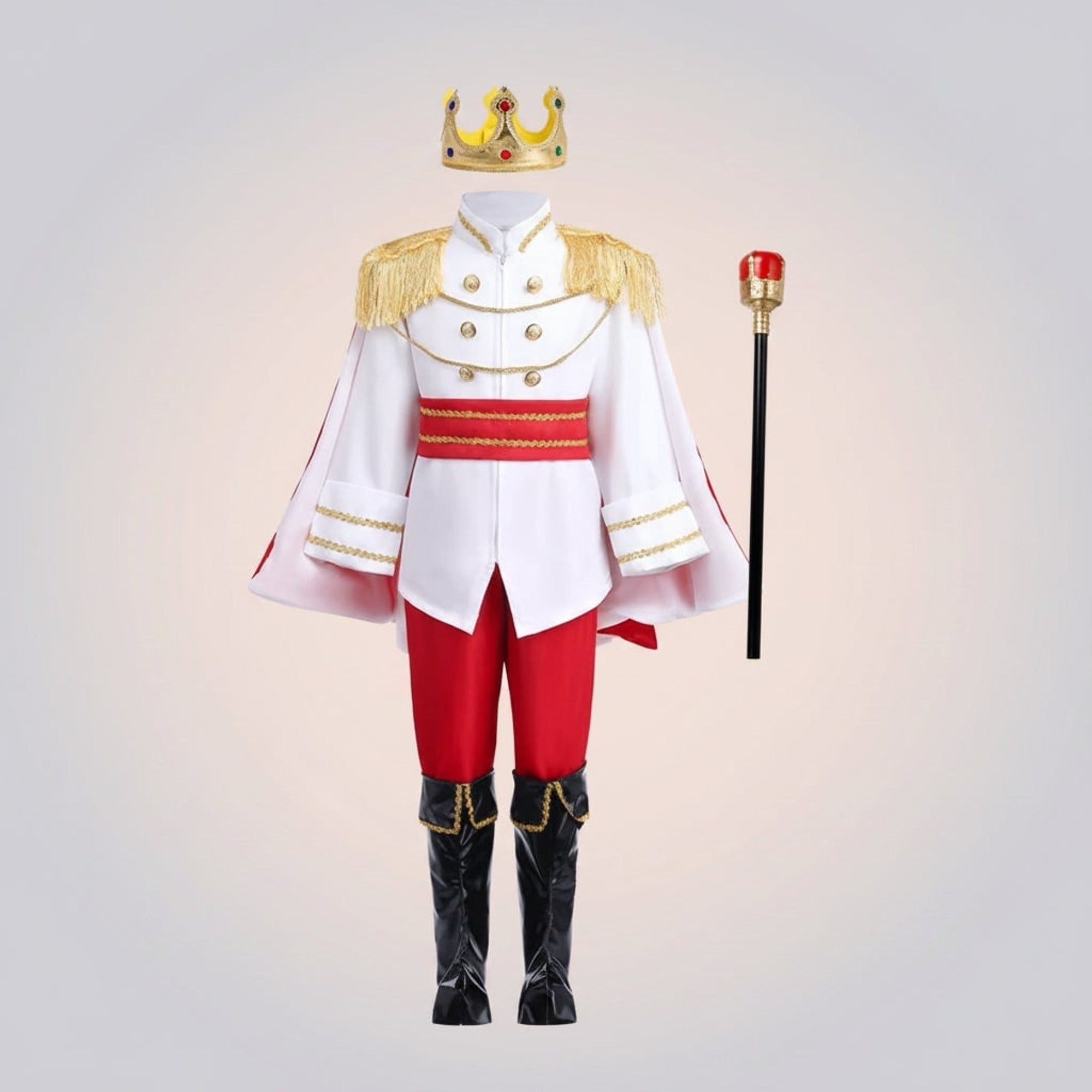 Halloween Prince Costume For Boys With Crown And Scepter Complete Royal Transformation Suit - Image 2