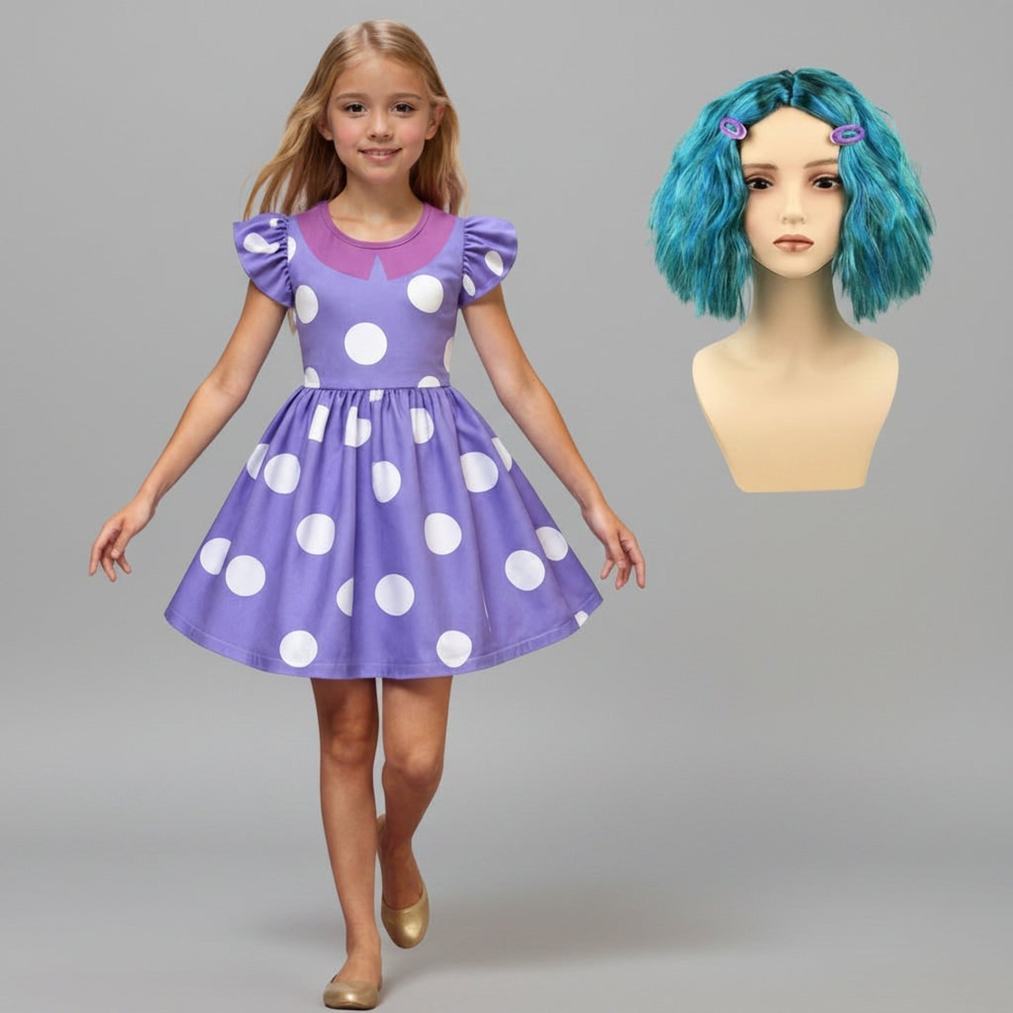 Halloween Princess For Featuring A Polka Dot Pattern And Flutter Sleeves With Soft Durable Fabric For Magical Character Transformation - Image 2