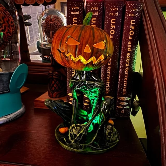 Halloween Pumpkin Figurine With Spooky Glowing Design Perfect Halloween Decor For Eerie Seasonal Displays - Image 4