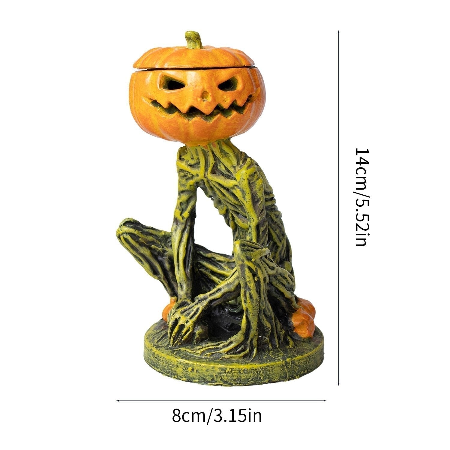 Halloween Pumpkin Figurine With Spooky Glowing Design Perfect Halloween Decor For Eerie Seasonal Displays - Image 7