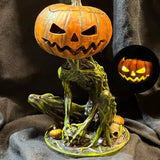 Halloween Pumpkin Figurine With Spooky Glowing Design Perfect Halloween Decor For Eerie Seasonal Displays - Image 2