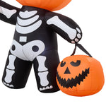 Halloween Pumpkin With Skeleton Design Inflatable Outdoor Light With Electric Air Blower And Water Bags - Image 7