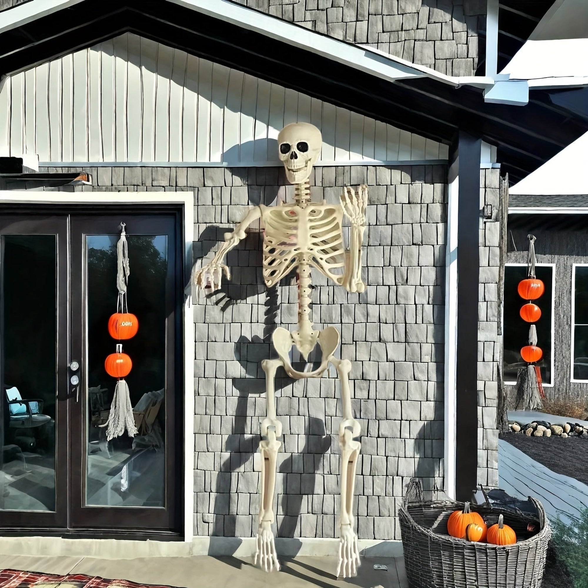 Halloween Skeleton Decor Posable Full-Body Outdoor Plastic - Image 2