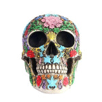 Halloween Skull Decorative Skull With Colorful Resin Floral Design For Halloween Decor - Image 1